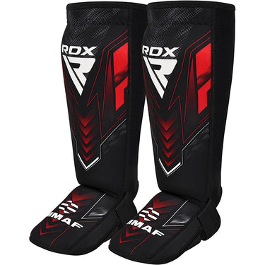 RDX IMMAf Approved Neoprene Shin Instep Guards Red