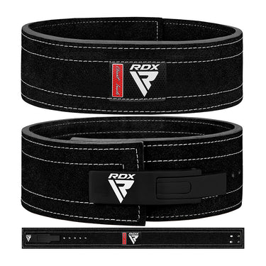 RDX 4 Inch Ipl / Uspa & World Powerlifting Congress Approved Powerlifting Leather Gym Belt#color_black