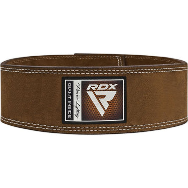 RDX 4 Inch Ipl / Uspa & World Powerlifting Congress Approved Powerlifting Leather Gym Belt#color_brown