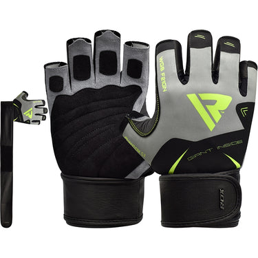 RDX F21 Small Green Lycra Gym Workout Gloves