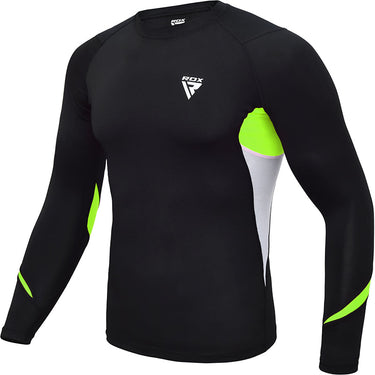RDX L3 Long Sleeves Compression Rash Guard#color_green