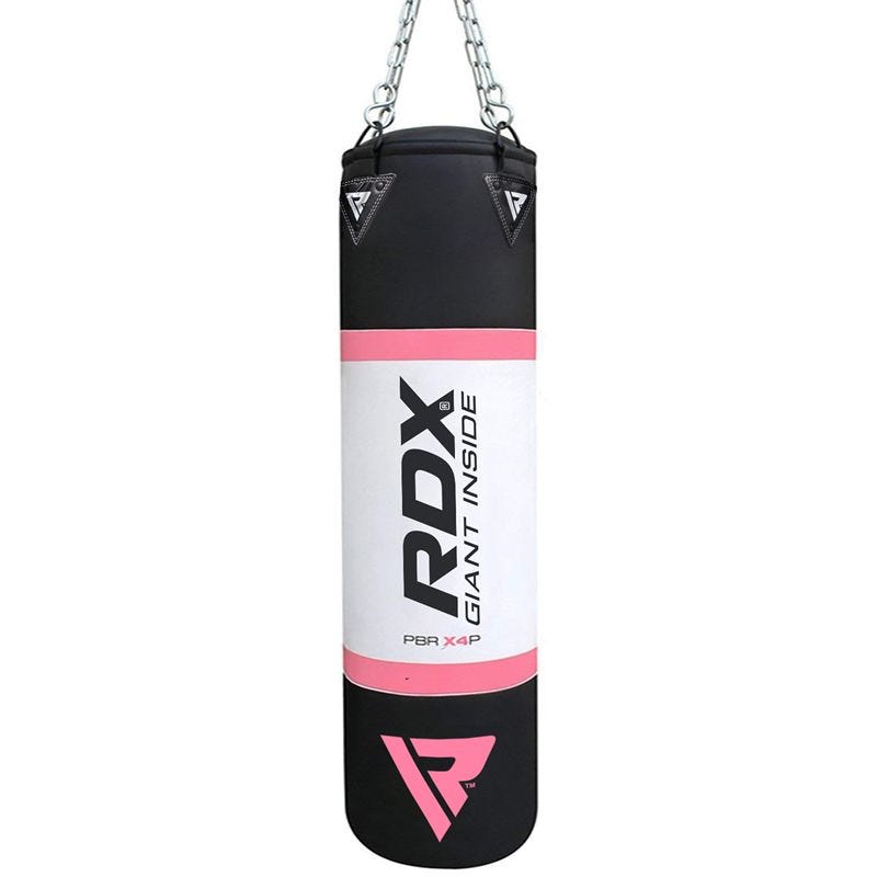RDX X4 4ft 3-in-1 Pink Punch Bag with Bag Mitts Set