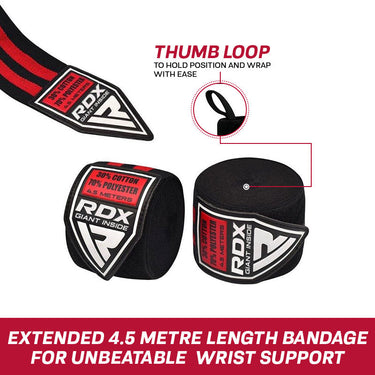 RDX 1B Mexican Style Boxing Hand Wraps#color_red
