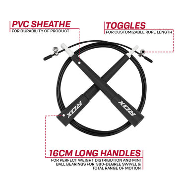 RDX C8 Adjustable Skipping Rope#color_black