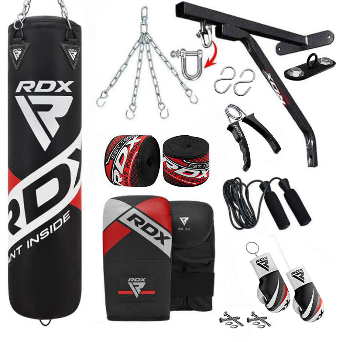 RDX F10B 14PC Punch Bag with Bag Mitts Home Gym Set – RDX Sports