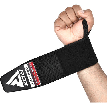 RDX W3 IPL USPA Approved Powerlifting Wrist Support Wraps with Thumb Loops OEKO-TEX® Standard 100 certified#color_black
