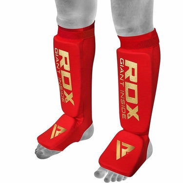 RDX SI MMA Gel Padded Lightweight Shin Instep Guard OEKO-TEX® Standard 100 certified#color_red