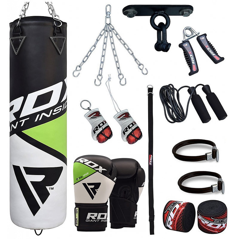RDX 13pc FG Boxing Bag & Gloves Set Filled 5 ft 12oz