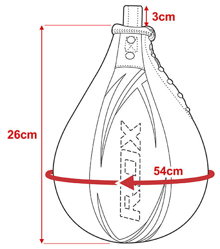 RDX S2 Poire de Vitesse de Boxe Size Chart