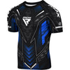 RDX T shirt de compression à manches courtes approuvé par l’IMMAF Bleu