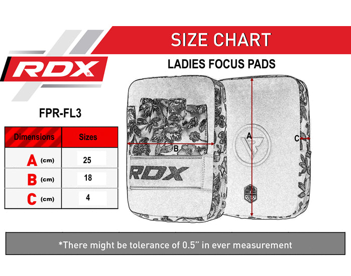 RDX FL3 Boxe Pattes D'ours  Size Chart