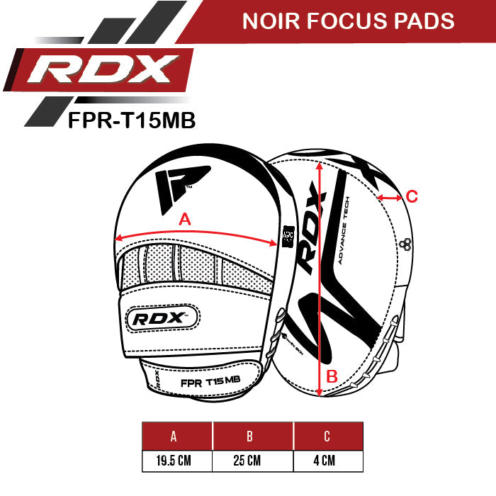 RDX T15 Noir Pattes D'ours Size Chart