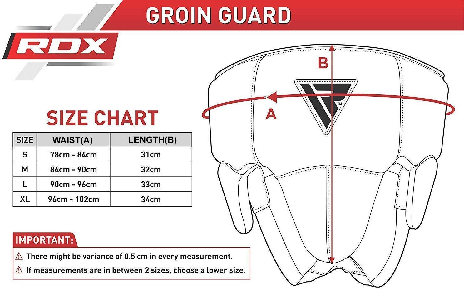 RDX X3 Rouge Coquille Protection Size Chart