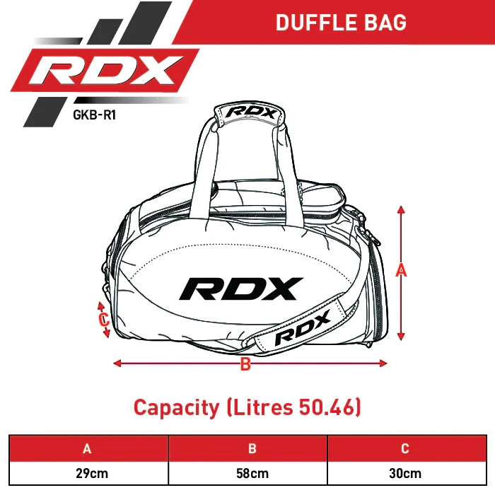 RDX R1 Holdall Sac de Sport Size Chart