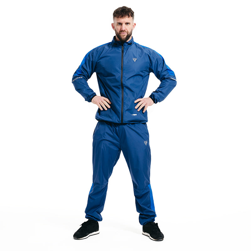 RDX Sauna Suit Weight Loss, Full Body Sweat Heat Suit with Hood, Anti Rip  Silver Back Long Sleeves Tracksuit, Boxing MMA Slimming Gym Fitness Running  Workout Zipper Jacket, Men Women Top Trouser