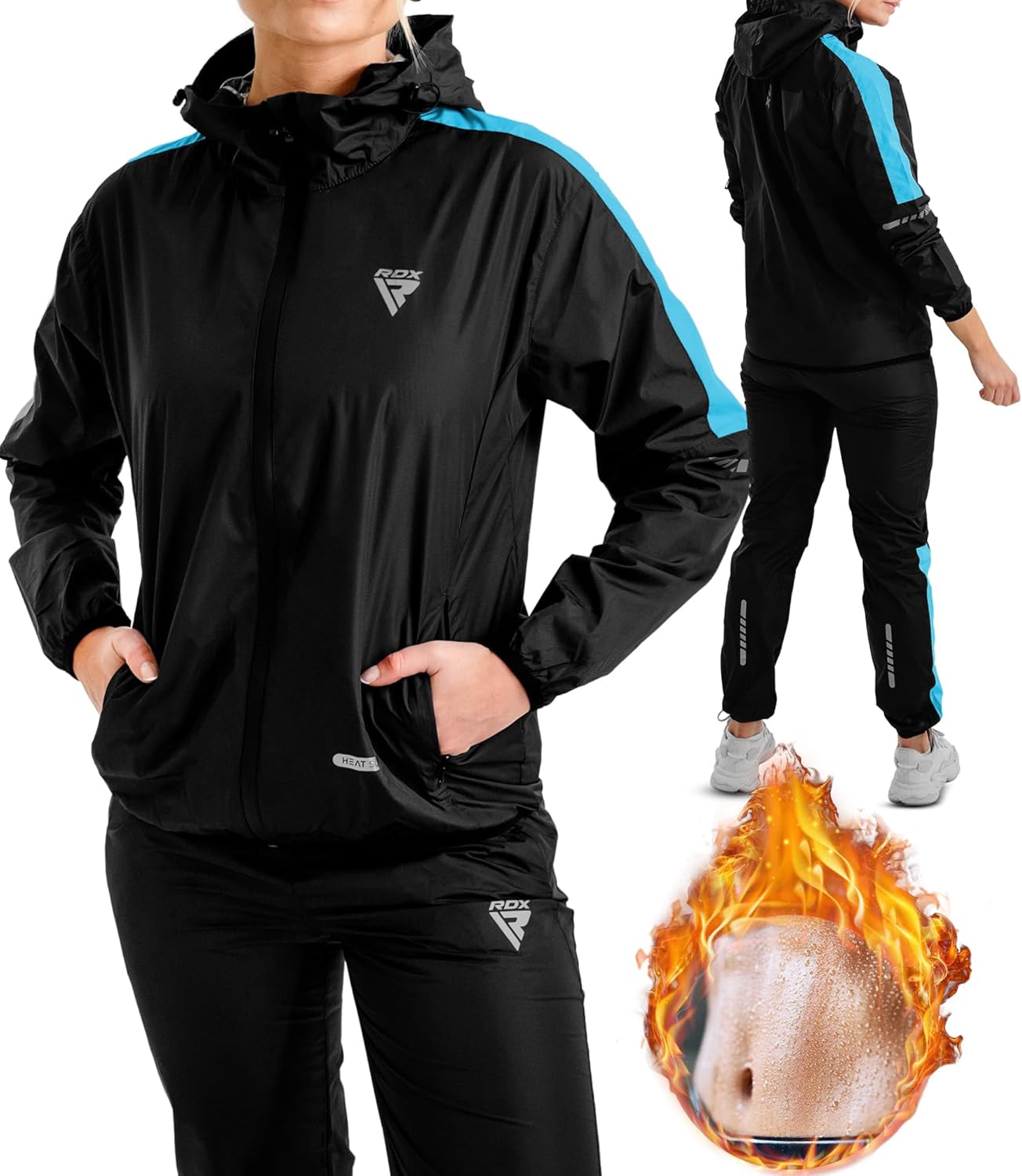 RDX H1 Weight Loss Sauna Suit Women#color_sky-blue