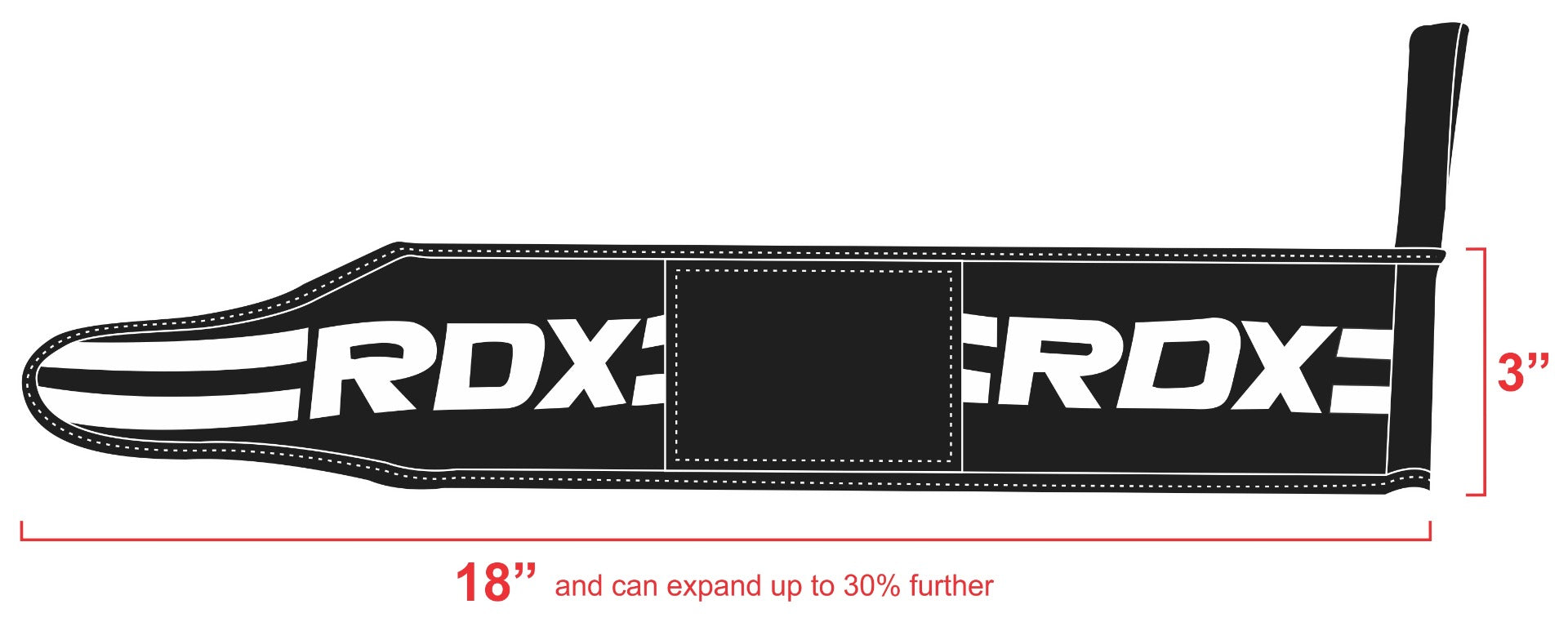 RDX W2 Sangles de Musculation Size Chart