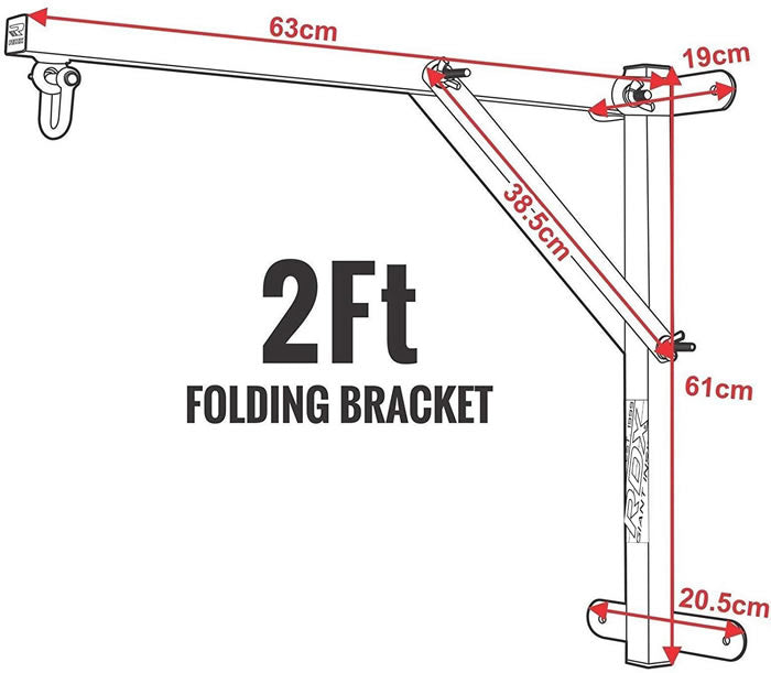 RDX X2B Support mural pour sac de frappe Size Chart