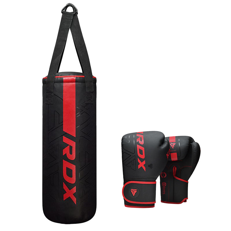 RDX F6 2Ft Kara Kids Punch Bag & 6oz Gloves#color_red