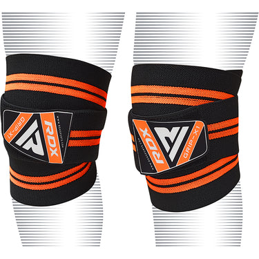 RDX K3 Elasticated Orange Knee Wraps Oeko-Tex® Standard 100 Certified