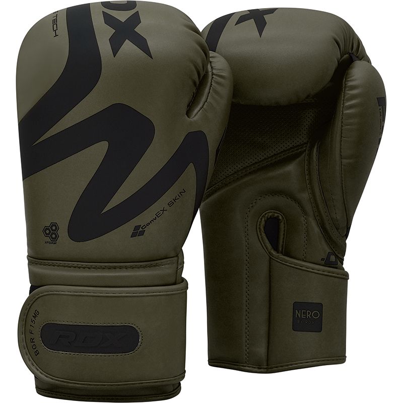 RDX F15 Nero 16oz Matte Green Boxing Gloves 