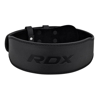 RDX 4 Inch Leather Weightlifting Gym Belt#color_black