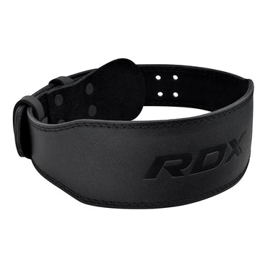 RDX 4 Inch Leather Weightlifting Gym Belt#color_black