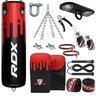 RDX red black punching bag with mitt
