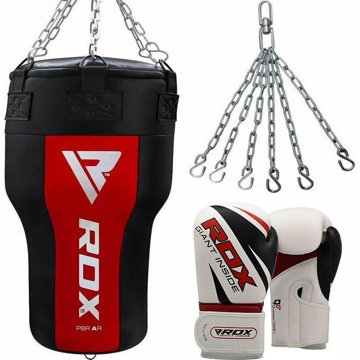 RDX AR Angle Boxing Bag With Gloves
