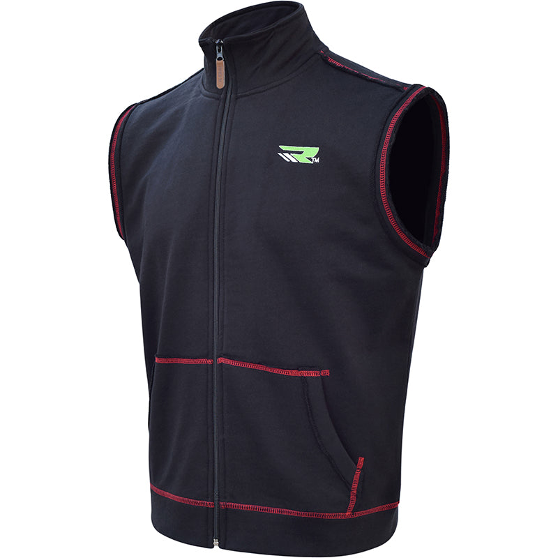 RDX 4B Sleeveless Black High Neck Terry Fleece Jacket