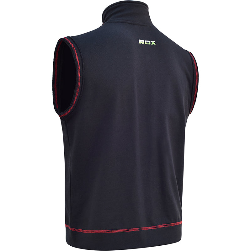 RDX 4B Sleeveless Black High Neck Terry Fleece Jacket
