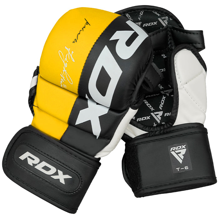 RDX MMA Gloves for Martial Arts Grappling Training Mitts Black S