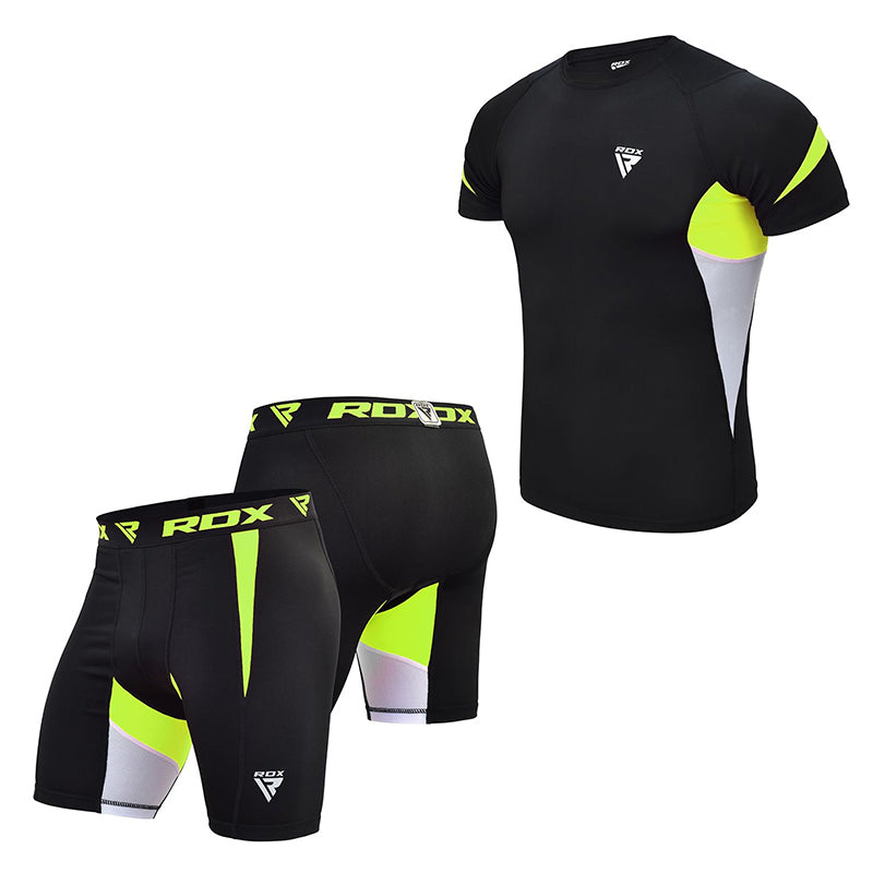 RDX X3 Thermal Spats Compression Shorts & Short Sleeves Rash Guard