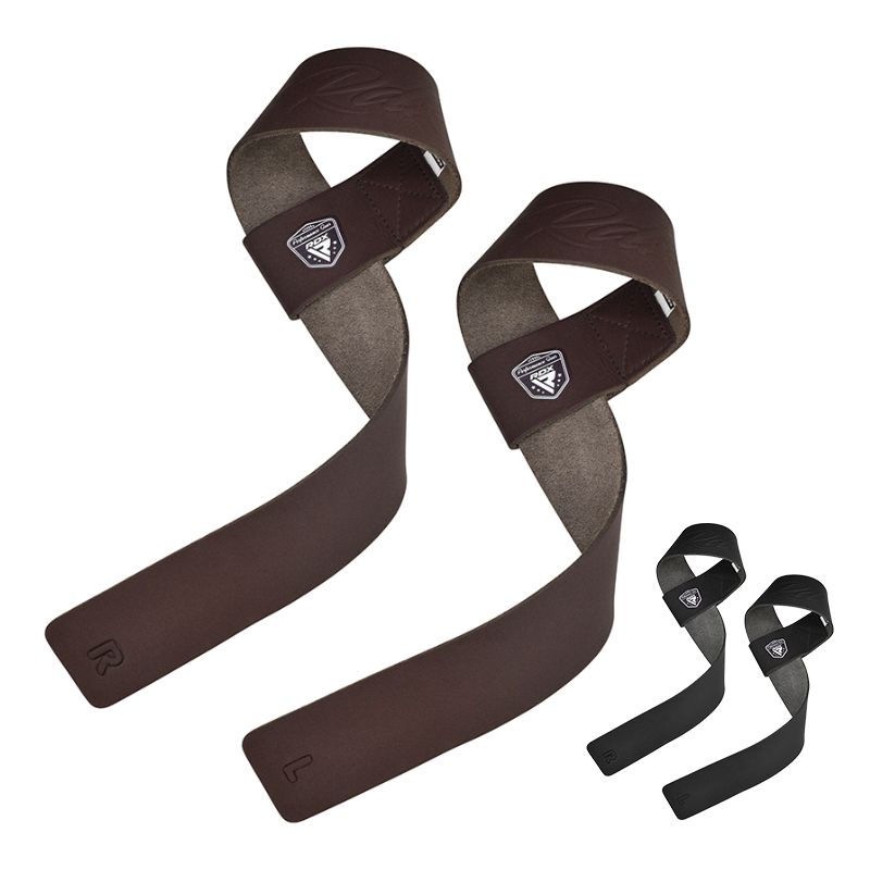 RDX S5 Non-Slip Solid Grip Weight Lifting Gym Straps#color_brown