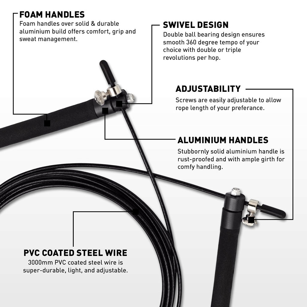 Removable Skipping Rope Handle RDX C3 Adjustable Skipping Rope – RDX Sports - Canada