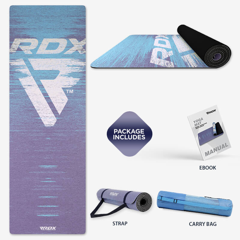 RDX D10 6mm 4-in-1 PU Rubber Yoga Mat Set – RDX Sports