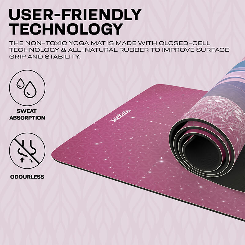 RDX D4 6mm 4-in-1 PU Rubber Yoga Mat Set