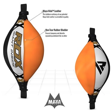 RDX B1 Floor to Ceiling Double End Ball with Hanging Rope Black / White