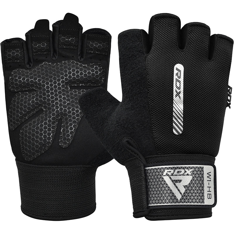 RDX W1 Gym Workout Gloves#color_black