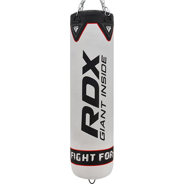 RDX F1 4ft / 5ft 4-in-1 White Punch Bag With Gloves & Wall Bracket Set
