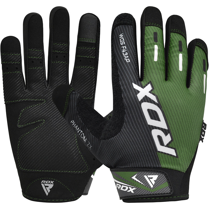 RDX F43 Full Finger Touch Screen Gym Workout Gloves#color_green