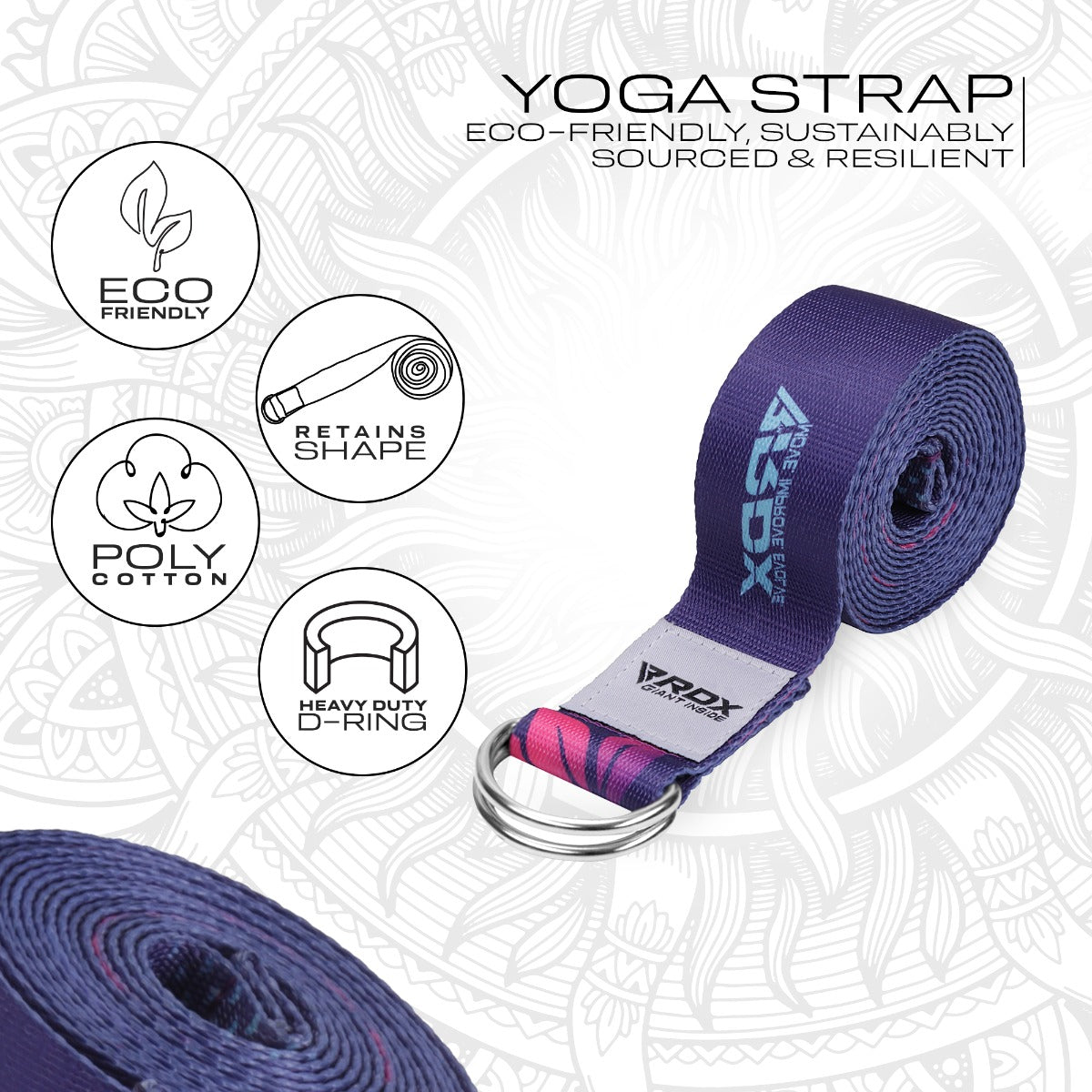 Buy Aprodo Red Yoga Strap 10 Feet, 1.5 Width 100% Cotton Anti Skid Straps  with Adjustable D-Ring Buckle, Best for Yoga, Body Flexibility & General  Fitness (Pack of 1 pc) Online at