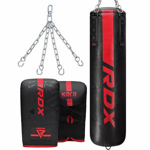 RDX F6 Kara 4Ft / 5Ft 3-In-1 Punch Bag & Bag Gloves Set