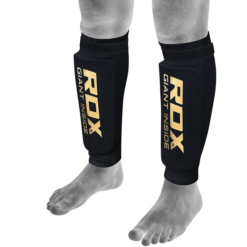 Combat Sports Adults Washable MMA Kickboxing Muay Thai Karate Elastic Cloth  Shin & Instep Padded Guards Extra-Large Red 