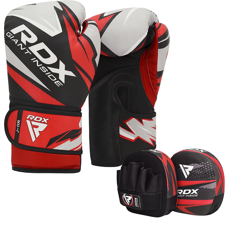 RDX J11 Training Boxing Gloves For Kids Red#color_red