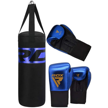 RDX J13 Junior 2ft Punch Bag and Gloves Set#color_blue