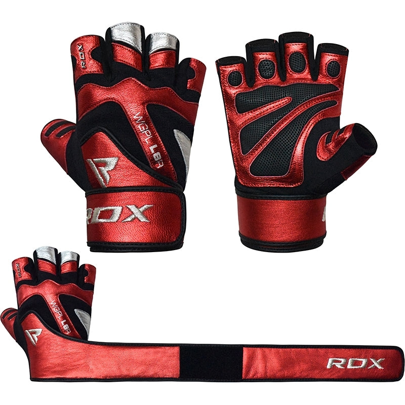 RDX L8 Leather Gym Gloves with Wrist Support