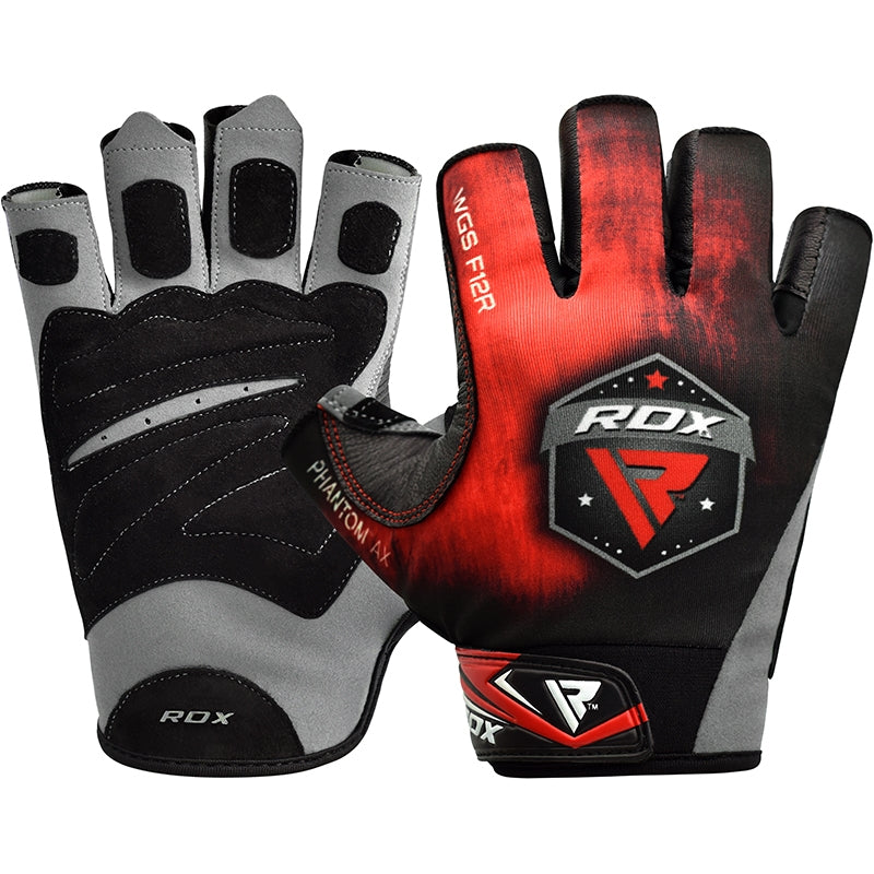 RDX F12 Medium Red Lycra Weight lifting gloves