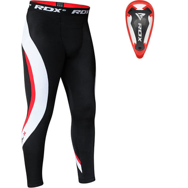 RDX MO Compression Pants with Groin Cup#color_red