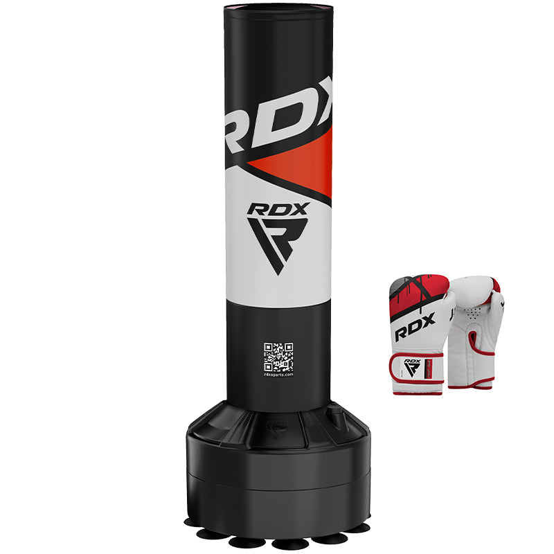 RDX R8 4ft Kids Free Standing Punch Bag With Gloves For Training &amp; Workout Set Red